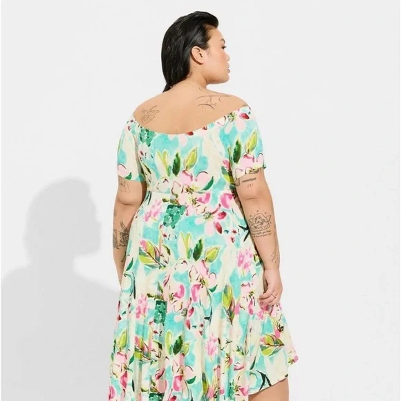 TORRID Mini Supersoft Off Shoulder Skater Dress - Picture 2 of 3